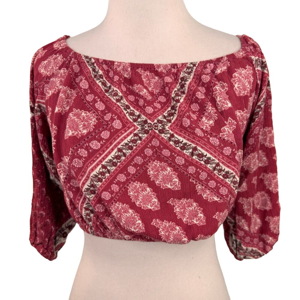 Show Me Your Mumu Pink Lima Scrunch Crop Top Size Small